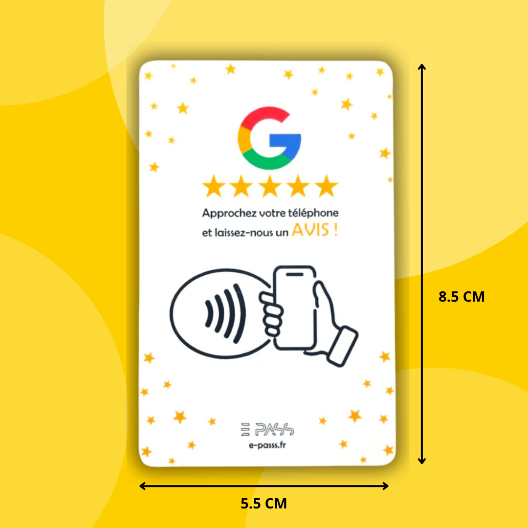 Carte Avis Google NFC E Pass Carte Avis Google NFC E Pass
